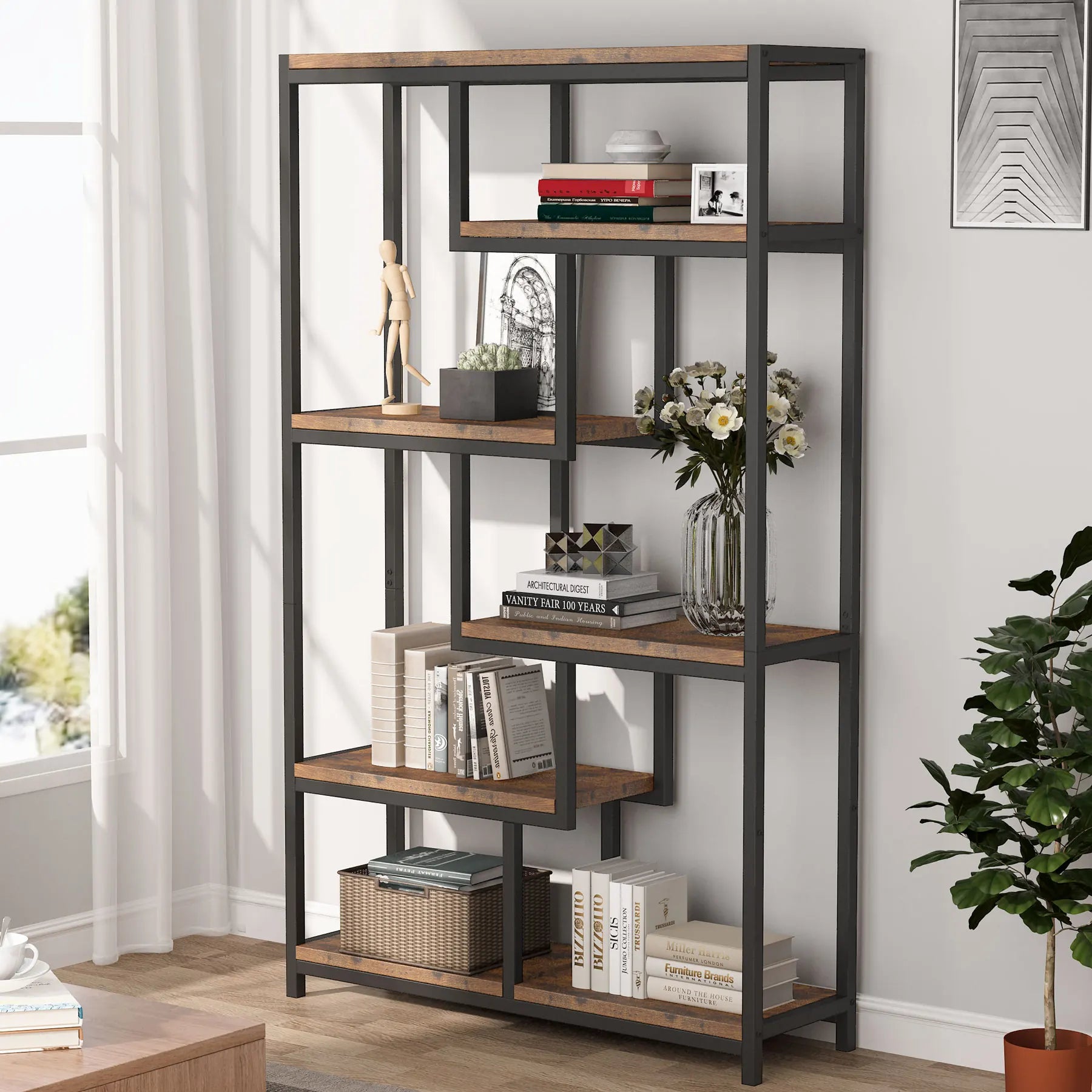 RUSTIC Boekenkast  - 5 Laags